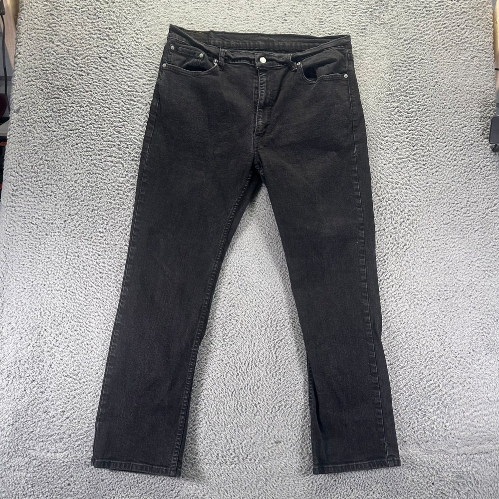 Levi's 514 Jeans Mens 40x30 Black Cotton Denim Straight Leg Workwear Stretch